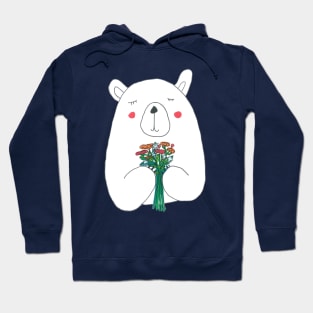 Polar Bear With Flowers Hoodie